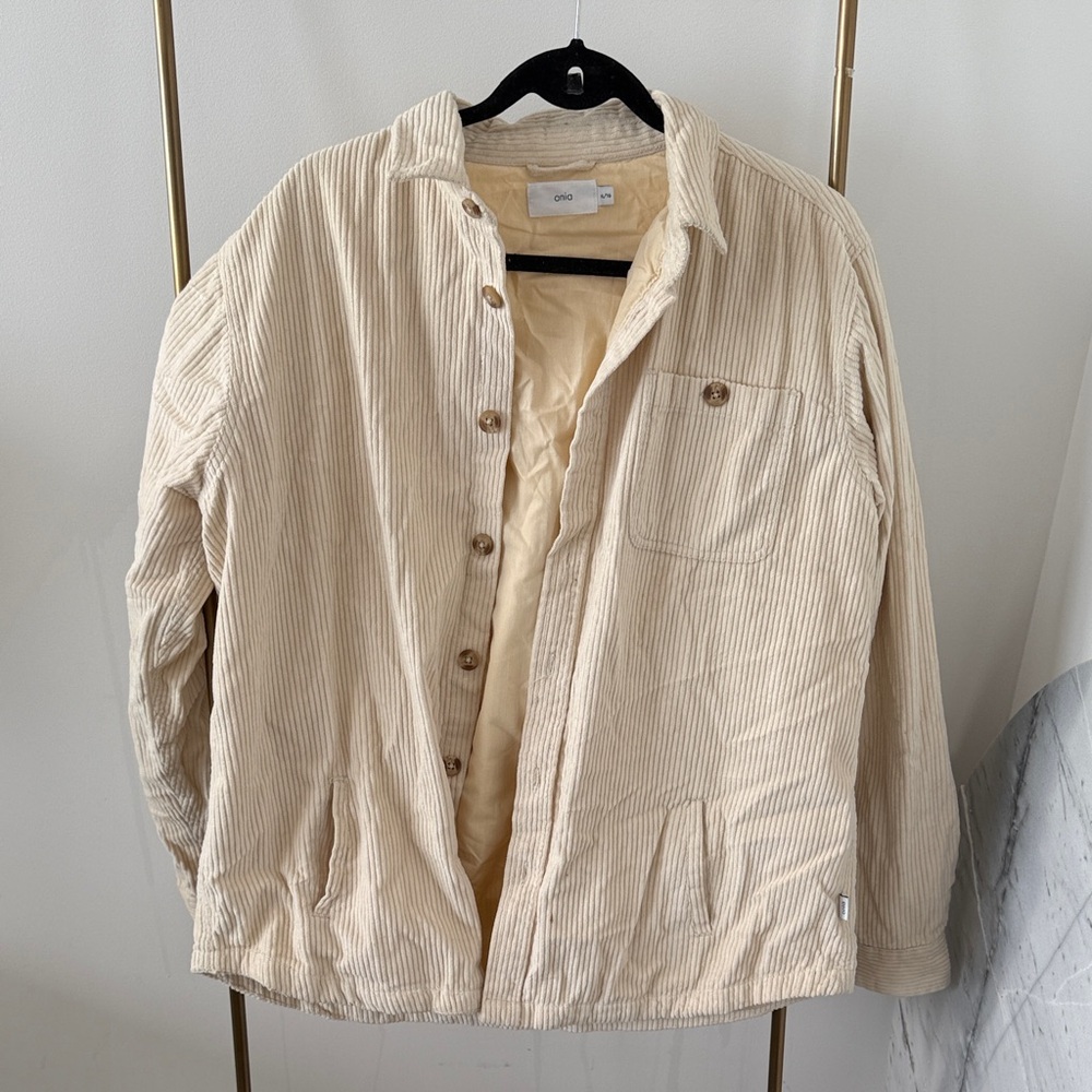 Onia Cream Corduroy Shirt Jacket